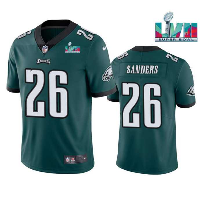 Men & Women & Youth Philadelphia Eagles #26 Miles Sanders Green Super Bowl LVII Patch Vapor Untouchable Limited Stitched Jersey